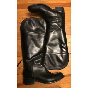 Women Shoes 7M Black Leather Boots Johnston Murphy